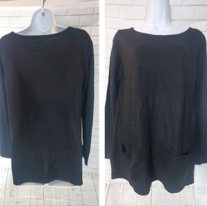 New York & Company Black Patch Pocket Sweater